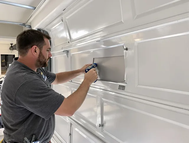 Garage door panel repair by Southington Garage Door Repair in Southington